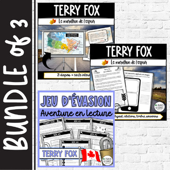 Preview of Bundle Terry Fox - French escape room, interactive slides and activities