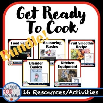 Preview of Kitchen Safety, Food Safety, Measuring, Reading Recipes, Lab Plan Sheets, Recipe