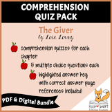 Bundle: The Giver Reading Comprehension Quiz Pack