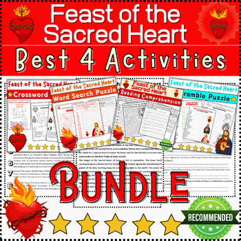 Preview of Bundle The Sacred Heart of Jesus Activities: Word Scramble/Word Search/Crossword