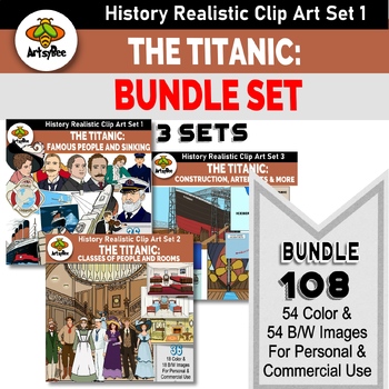 Preview of Bundle: Titanic Realistic clipart set with comprehensive content - 108+ images