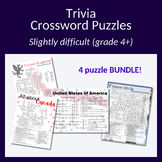 Bundle! Trivia crossword puzzles. Great research activity 