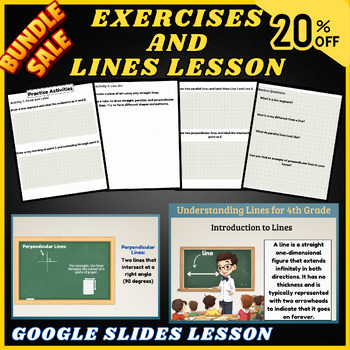 Preview of Bundle Types of Lines Lines Exercises - Google Slides Lesson - Worksheet