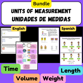 Preview of Bundle - Units of Measurements Unidades de Medidas English Spanish