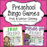Preschool Bingo Games - Fruit and Cold Weather Clothing