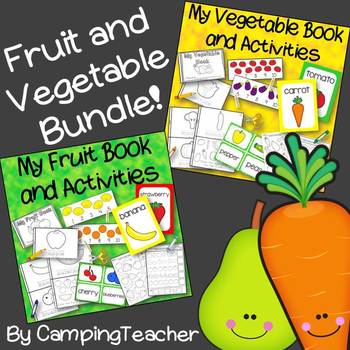 Preview of Vegetables and Fruit Center Books and Activities BUNDLE