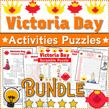 Preview of Bundle Victoria Day Activities: Word Scramble ~ Word Search ~ Crossword⭐No Prep⭐