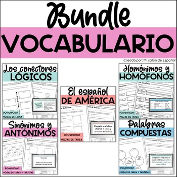 Preview of Bundle Vocabulario | Sinónimos | Homófonos | Palabras compuestas | Conectores