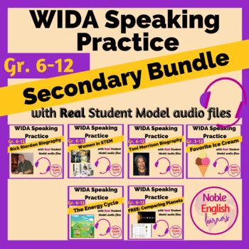 Preview of Secondary Bundle WIDA ACCESS Speaking Practice for English Learners ESL ELL ESOL