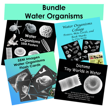Bundle Water Organisms Posters, Booklet, Flash Cards, Note Cards, and Bookmarks