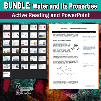 Preview of Bundle: Water Properties Reading Comprehension and PowerPoint | Biology (Ch1)