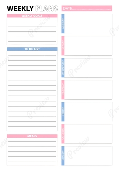 Bundle Weekly Planner Template Calendar For Student & Teacher Planner