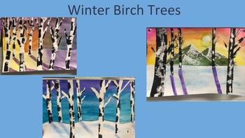 Preview of Bundle: Winter Birch Trees PowerPoint & Rubric