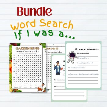 Preview of Bundle- Wordsearch: Gardening them and If I was a... Worksheets