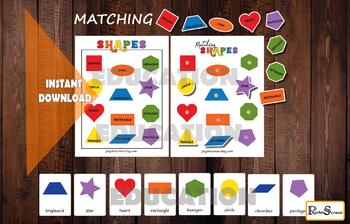 Bundle of Letters, Shapes and Colors matching, Sorting game, Early learning