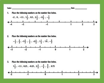 bundle for ordering fractions decimals on number line worksheets i and ii