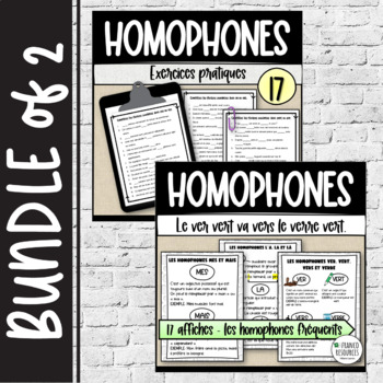 Preview of Bundle: les homophones affiches et exercices