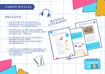 Preview of Bundle literario: actividades con referencias literarias del mundo hispano