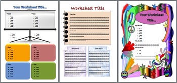 Bundle of 11 Editable Worksheet Templates in Microsoft Word Format by
