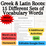 Bundle 15 Greek & Latin Roots Vocabulary Sets: Activities,
