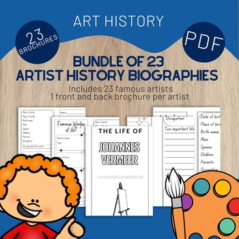 Preview of Bundle of 23 Artist Research Brochures, PDF Printable