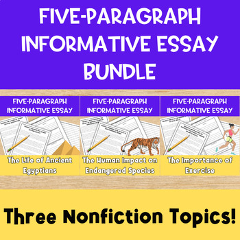 Preview of Bundle of 3 Informative Five-Paragraph Essay Prompts and Research Articles