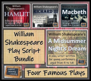 Preview of 4 Shakespeare Plays | Hamlet, Midsummer Night's Dream, Macbeth & Richard III