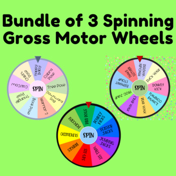 Preview of Bundle of 3 Spinning Gross Motor Wheels- Distance Learning and Telehealth