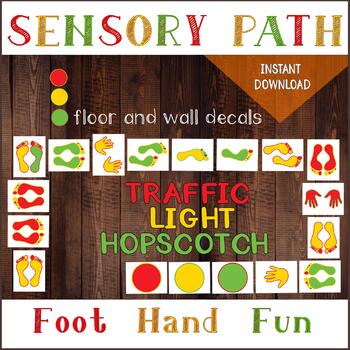 Preview of Bundle of 4 hopscotches - words, numbers, traffic light, hands and feet