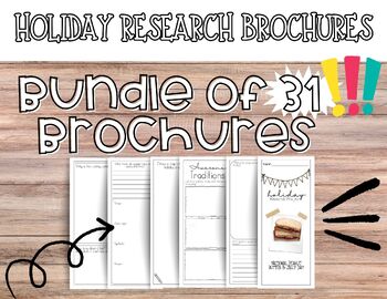 Preview of Bundle of 31 Holiday Research Brochures
