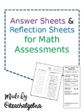 Bundle of 4 EDITABLE - Math Answer Sheets and Math REFLECT