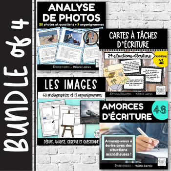 Preview of Bundle of 4: Writing Prompts and Picture Prompts - huge variety | en français