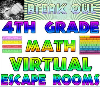 Preview of Bundle of 4 digital escape rooms for 4th grade mathematicians and editors