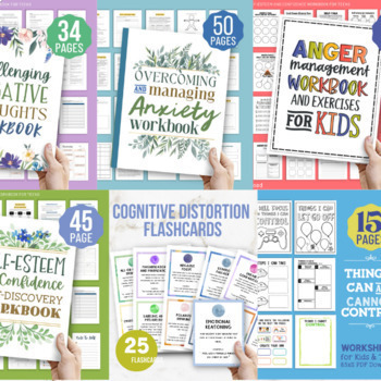 CBT Activities for Kids (Ages 8-12): 27-Pages Anxiety Relief Worksheets -  8.5×11