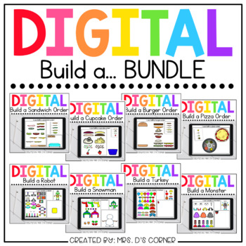 Preview of Bundle of 9 Digital Build a... Activities | Distance Learning