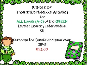 Preview of Bundle of ALL Interactive Notebook Levels LLI Green 1st Edition