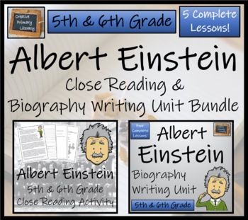 Preview of Albert Einstein Close Reading & Biography Bundle | 5th Grade & 6th Grade