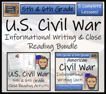 Preview of American Civil War Close Reading & Informational Writing Bundle 5th & 6th Grade