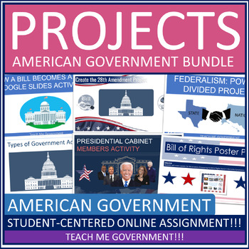 Preview of Bundle of American Government Projects Printable or Google Slides