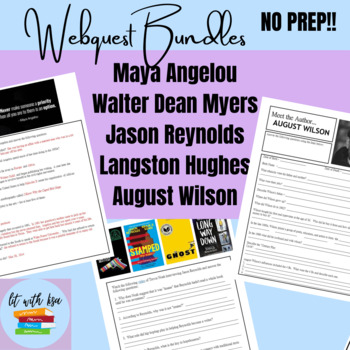 Preview of Bundle of Author Webquests for Angelou Wilson Myers Reynolds Hughes