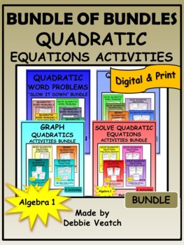 Preview of Bundle of Bundles: Quadratic Equations Activities Algebra 1 | Digital