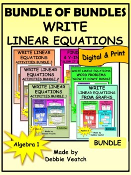 Preview of Bundle of Bundles:Write Linear Equations Activities Algebra 1 | Digital