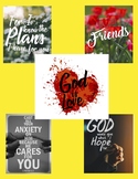 13 Page Bundle of Christian Art for Binders, Decorations, 