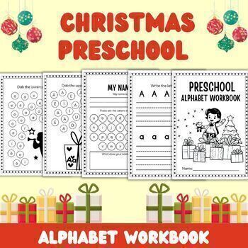 Preview of Bundle of Christmas Kindergarten workbooks for kids