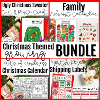 Preview of Bundle of Christmas Themed Worksheets and Activities