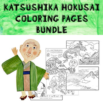 Preview of Bundle of Coloring Sheet | Famous Artist | Katsushika Hokusai l Japanese