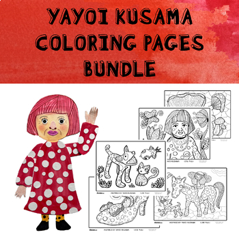 Preview of Bundle of Coloring Sheets | Famous Artist | Yayoi Kusama l Japanese