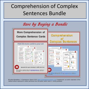 Preview of Bundle of Comprehension of Complex Sentences Task Cards, Set I and Set II