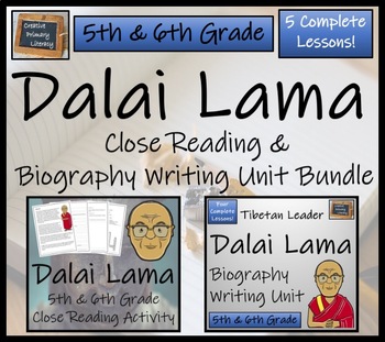 Preview of Dalai Lama Close Reading & Biography Bundle | 5th Grade & 6th Grade