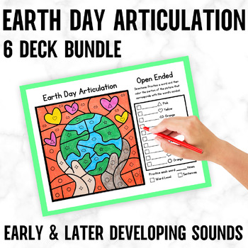 Preview of Bundle of Earth Day Articulation Color By Code Activities